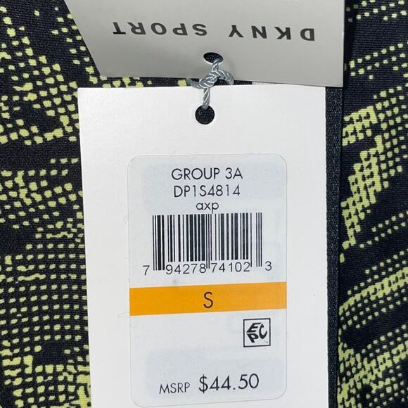 Dkny Sport Pixel Palm-Print High-Waist Bike Shorts Black, green S - Picture 4 of 11